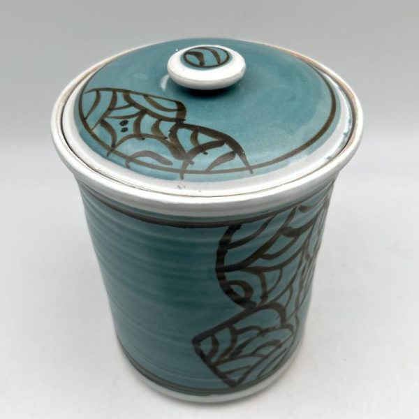 Black-Accented Turquoise Jar by Margo Brown - 3105 - Image 4