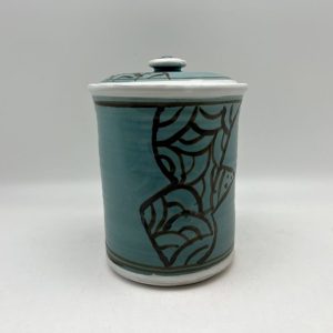 Black-Accented Turquoise Jar by Margo Brown - 3105
