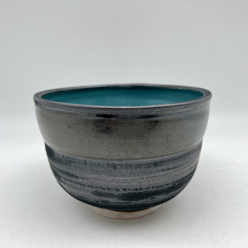 Black Bowl With Turquoise Inner by Margo Brown - 3287
