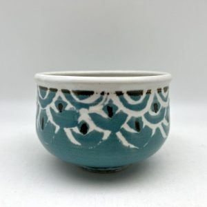 Scalloped Turquoise Bowl by Margo Brown - 3292