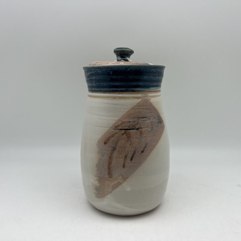 Paint-Accented White Jar by Margo Brown - 3082