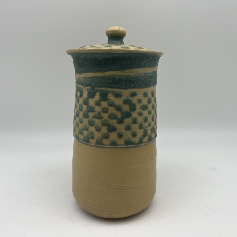 Green & Yellow Checkered Jar by Margo Brown - 3081