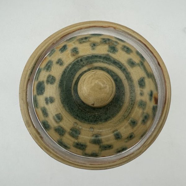 Green & Yellow Checkered Jar by Margo Brown - 3081 - Image 4