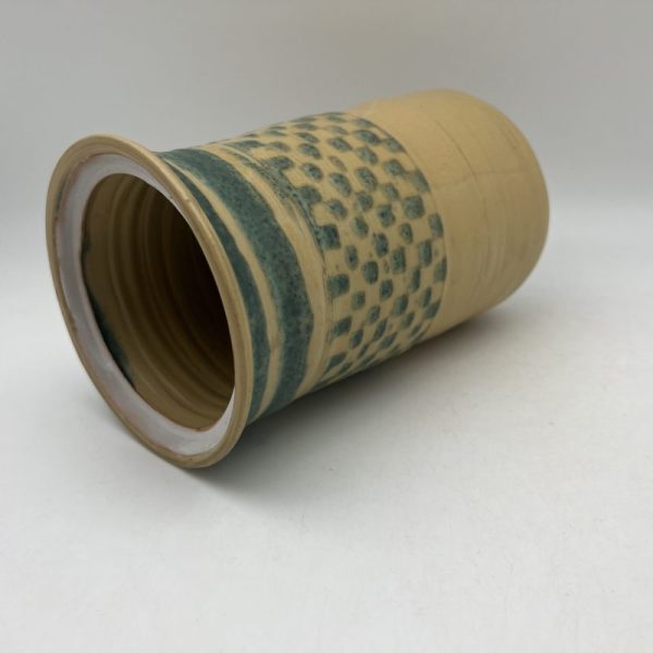 Green & Yellow Checkered Jar by Margo Brown - 3081 - Image 6