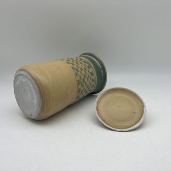Green & Yellow Checkered Jar by Margo Brown - 3081 - Image 8