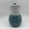 Polka-Dotted Turquoise Jar by Margo Brown - 3079