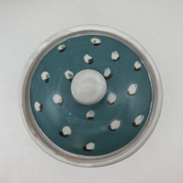 Polka-Dotted Turquoise Jar by Margo Brown - 3079 - Image 3