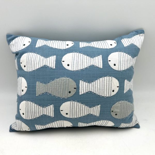 Aquarium Embroidered Pillow by Natural Habitat Co. - 12161CAQ