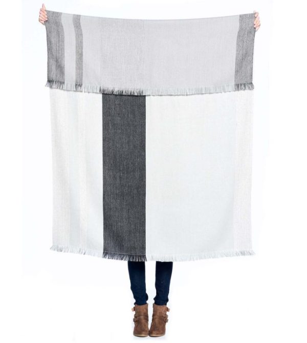 Monochrome Reversible Alpaca Throw Blanket  by Shupaca - TH-RVS-06 - Image 2