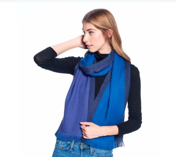 Moon Indigo Alpaca Reversible Scarf by Shupaca - SC-RVS-08 - Image 5