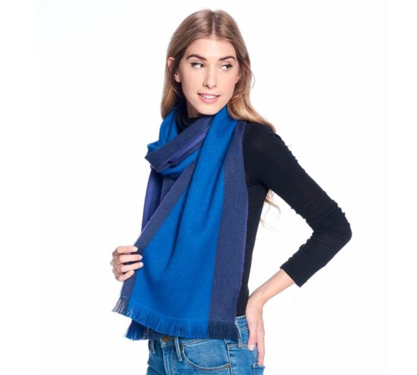 Moon Indigo Alpaca Reversible Scarf by Shupaca - SC-RVS-08 - Image 3