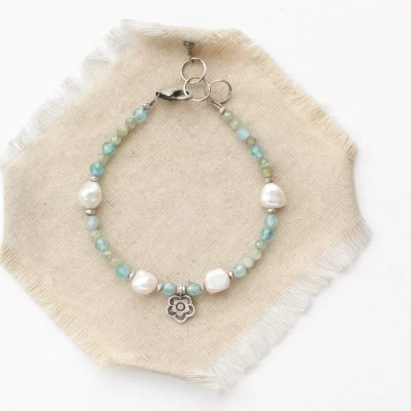 Water Lily Cactus Flower Charm Bracelet - Image 2