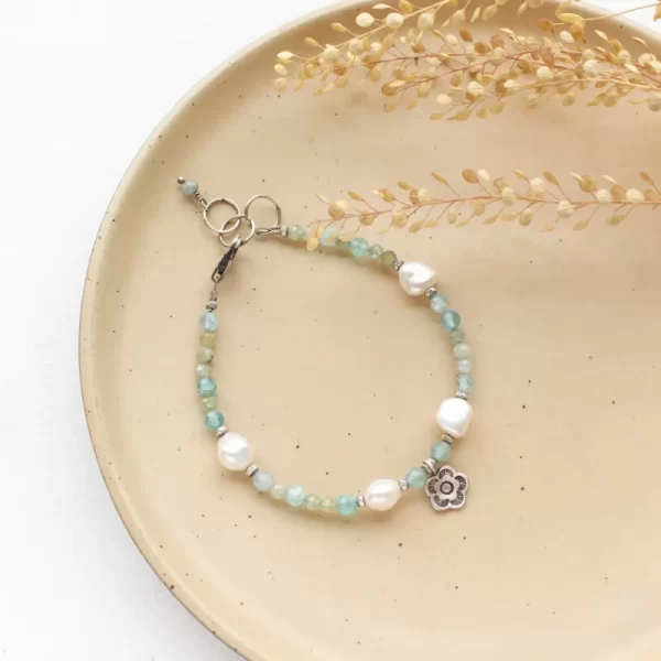 Water Lily Cactus Flower Charm Bracelet - Image 3