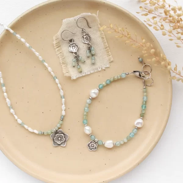 Water Lily Cactus Flower Charm Bracelet - Image 4