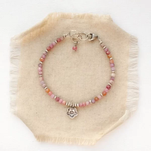 Ruby Cactus Flower Charm Bracelet - Image 3