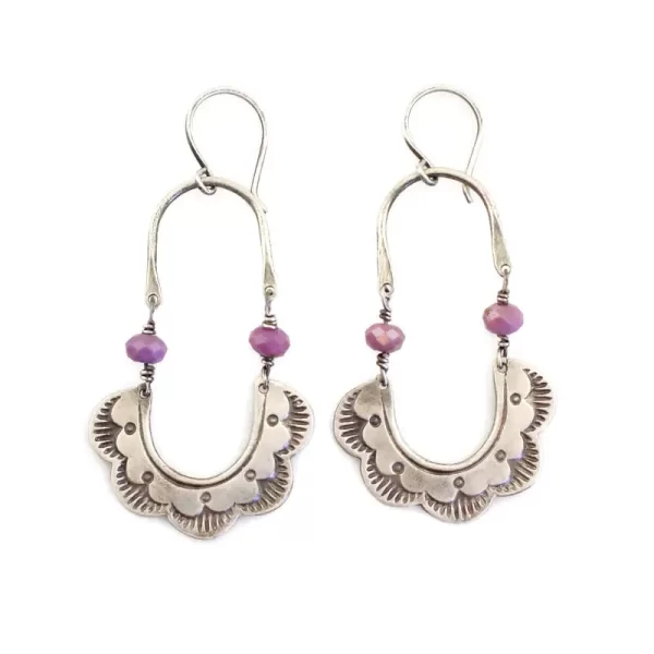 Columbine Phosphosiderite Hoop Earrings