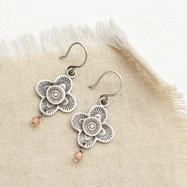Layered Talara & Sunstone Dangle Earrings - Image 2