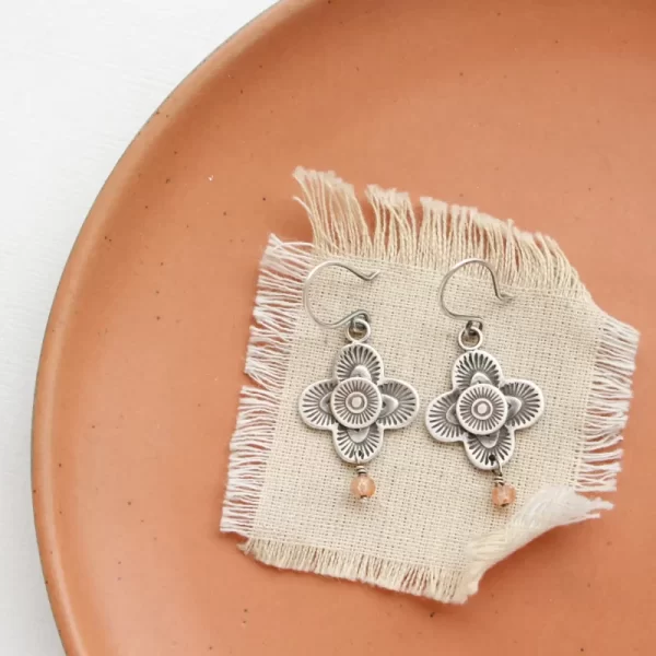 Layered Talara & Sunstone Dangle Earrings - Image 3