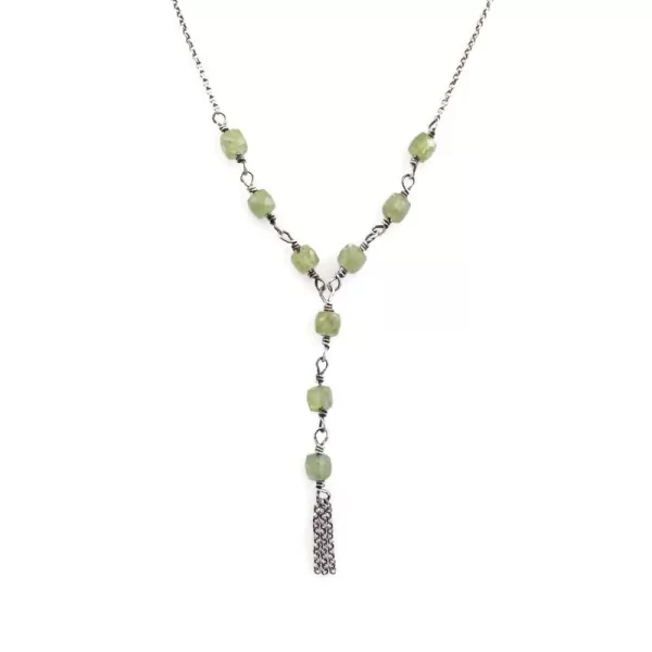Green Apatite Lariat Necklace