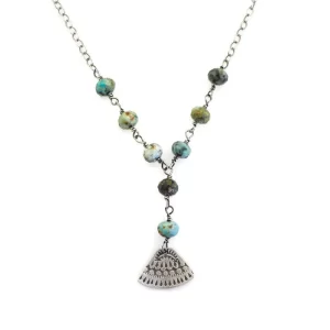 Asmi Triangle Turquoise Lariat Necklace