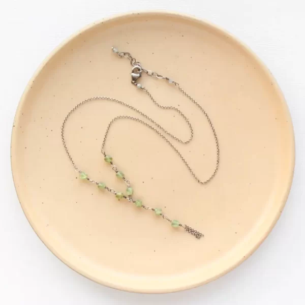 Green Apatite Lariat Necklace - Image 3