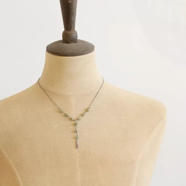 Green Apatite Lariat Necklace - Image 4