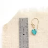 Little Turquoise Heart Earrings - Gold - Image 3