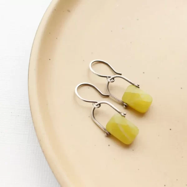 Pinned Olivine Jade Earrings - Image 3