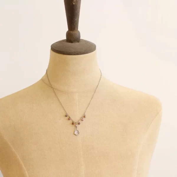 Ruby Drop Cactus Flower Necklace - Image 4
