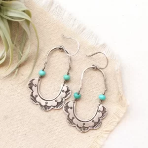 Columbine Turquoise Hoop Earrings