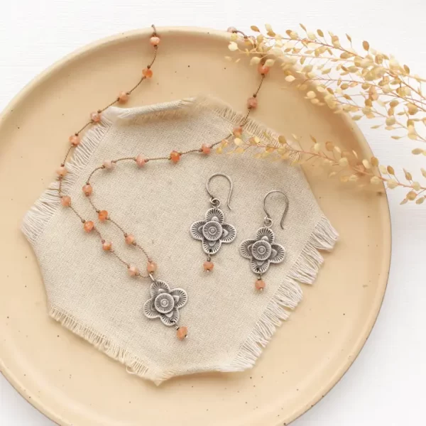 Knotted Sunstone & Layered Talara Necklace - Image 5