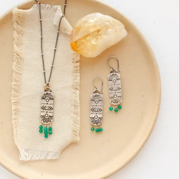 Celestial Bar Green Onyx Necklace - Image 4
