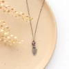 Ruby & Feather Charm Necklace - Image 3