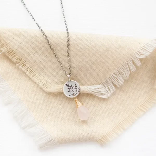 Spring Sprout Rose Quartz Necklace - Image 2