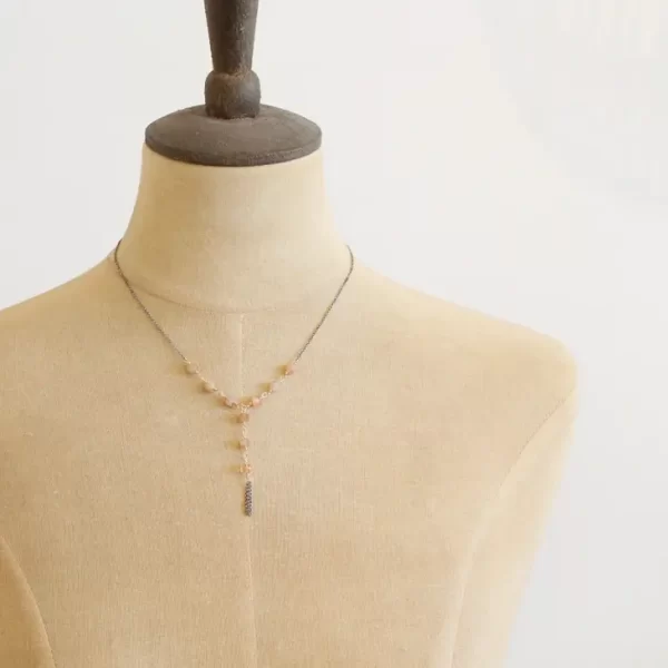 Sunstone Mixed Lariat Necklace - Image 4