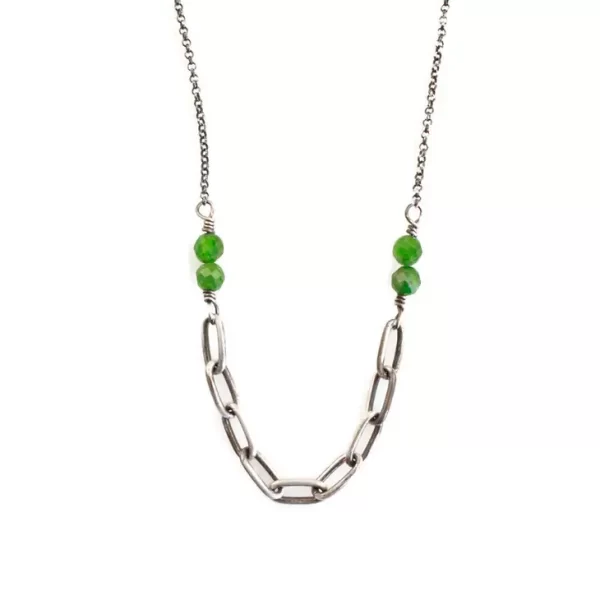 Linked Chrome Diopside Necklace - Image 2