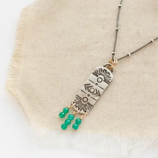 Celestial Bar Green Onyx Necklace - Image 2