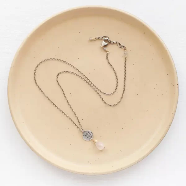 Spring Sprout Rose Quartz Necklace - Image 3