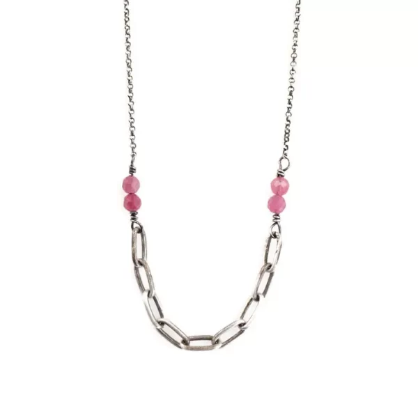 Linked Pink Tourmaline Necklace