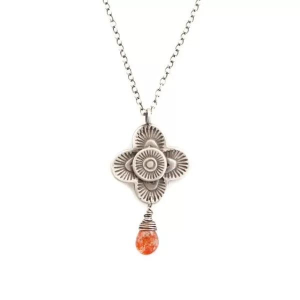 Layered Talara Sunstone Drop Necklace