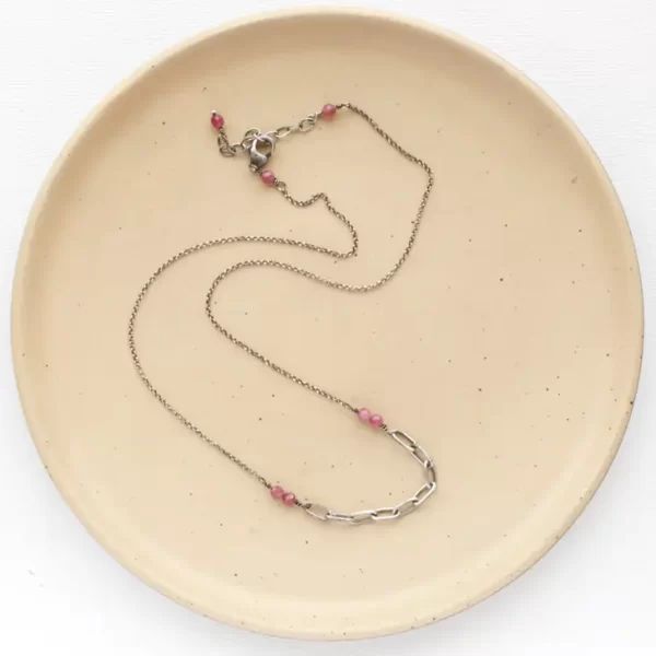 Linked Pink Tourmaline Necklace - Image 4