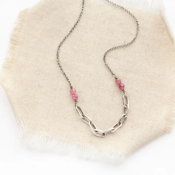 Linked Pink Tourmaline Necklace - Image 2