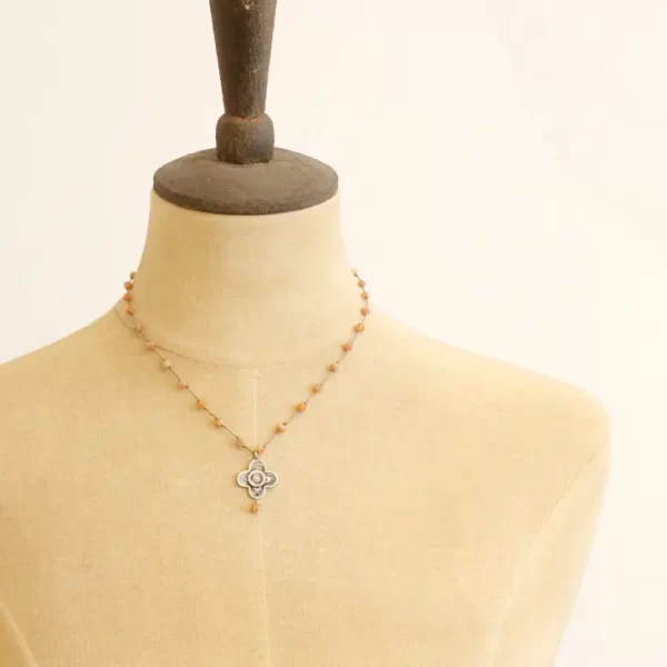 Knotted Sunstone & Layered Talara Necklace - Image 4