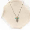 Turquoise Fringe Feather Charm Necklace - Image 3