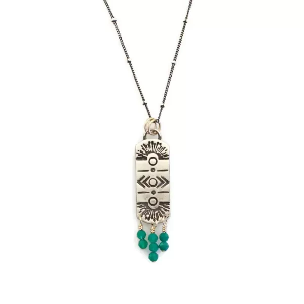 Celestial Bar Green Onyx Necklace