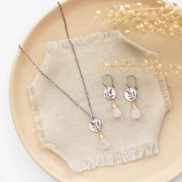 Spring Sprout Rose Quartz Necklace - Image 5