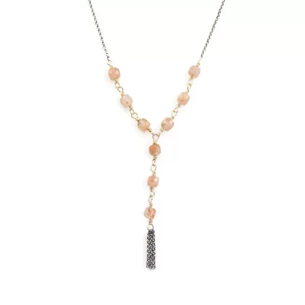 Sunstone Mixed Lariat Necklace - Image 2