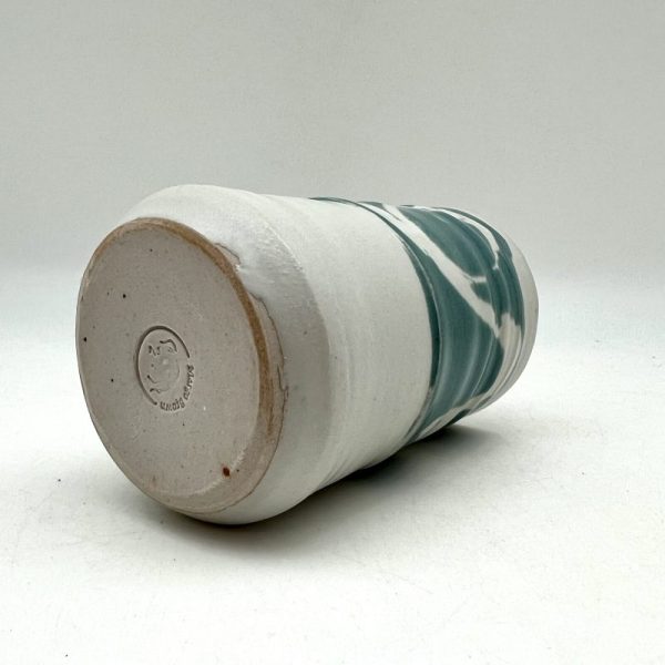 Turquoise & White Juice Glass by Margo Brown - 3695 - Image 4