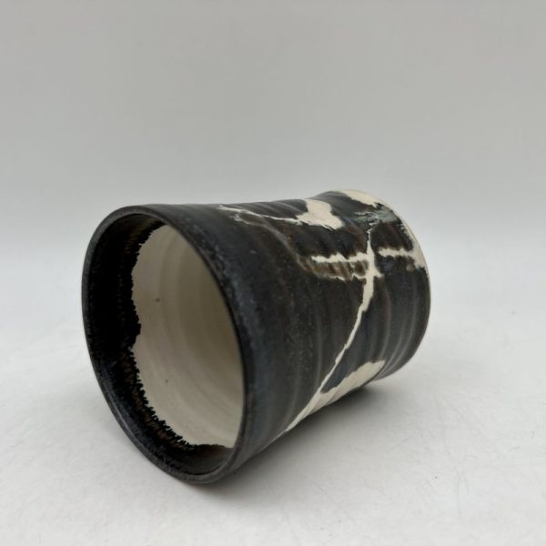 Brown & White Juice Glass by Margo Brown - 3751 - Image 3