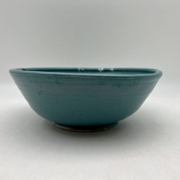 Large Turquoise & White Serving Bowl by Margo Brown - 3718 - Image 2